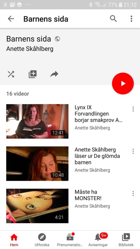 YoutTube mobil - Anette Skåhlberg